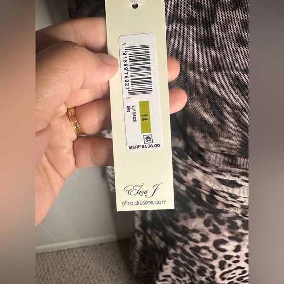 Eliza J Leopard Print Long Sleeve Dress size 14 new with tag - Picture 7 of 13